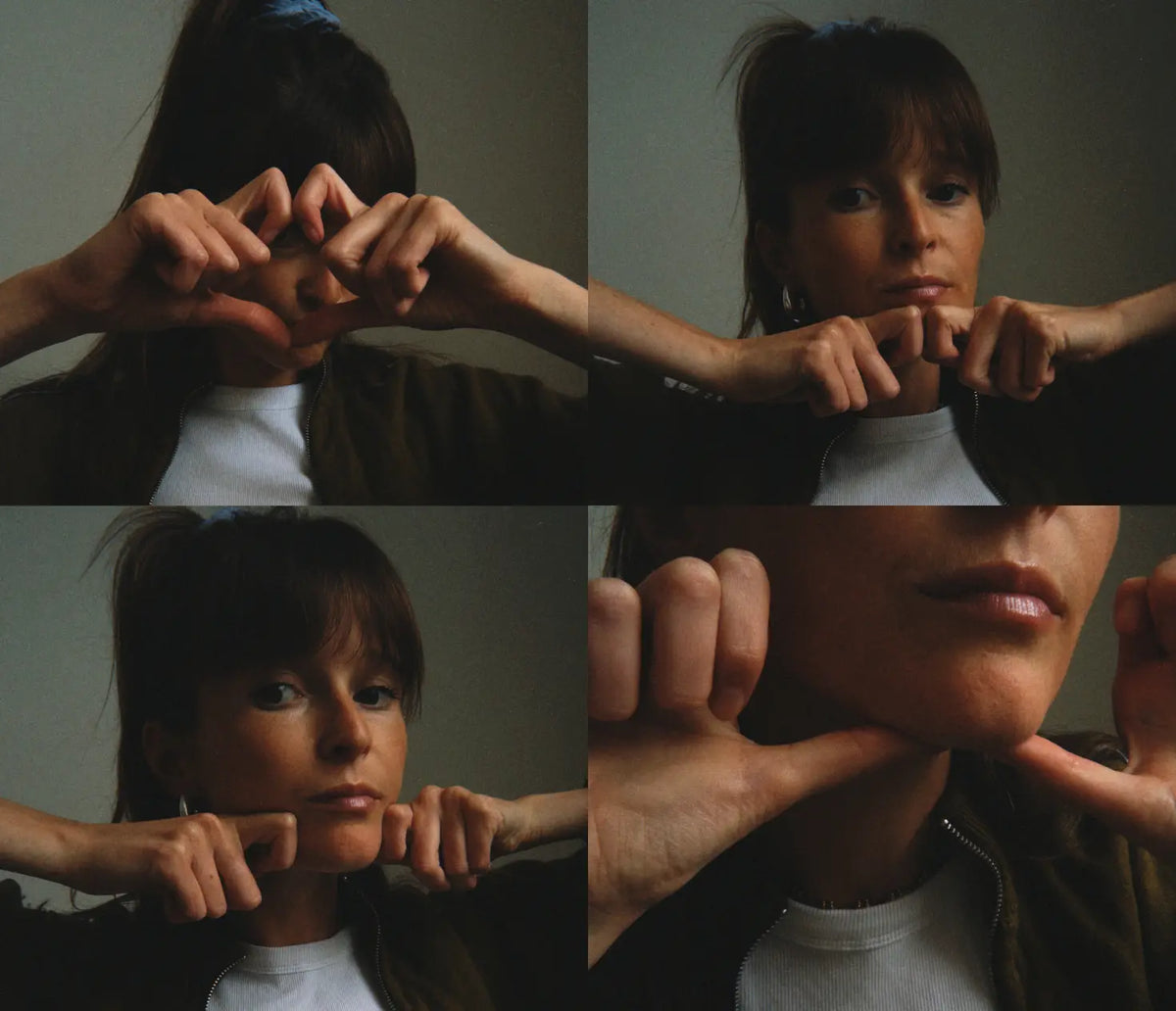 4 image avec mains en forme de coeur